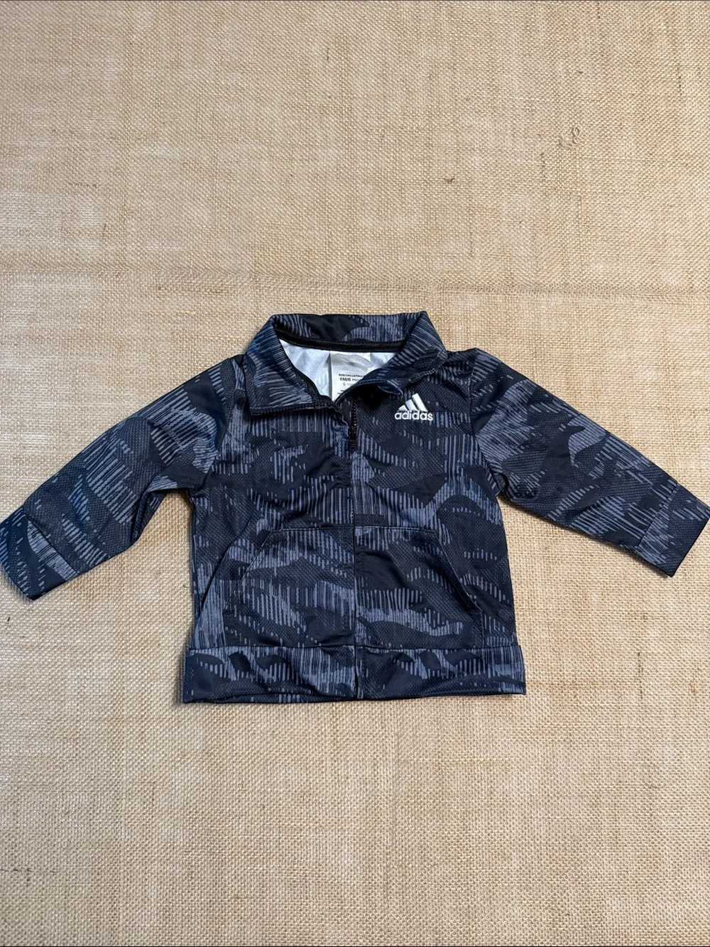 adidas Kids Black & Gray Patterned Jacket